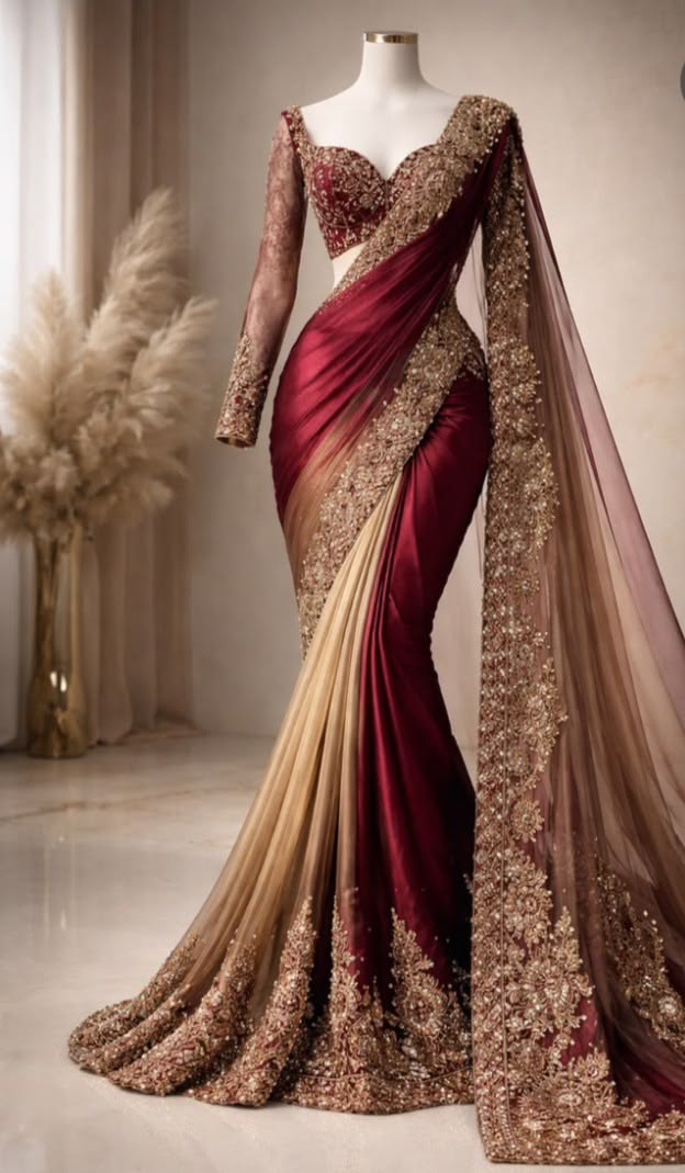 Fancy Work Saree